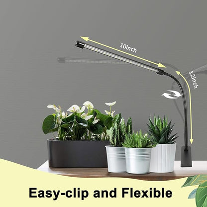 Clip On Grow Light for Indoor Plants,Full Spectrum Led Plant Grow Lights with Auto-Timer, Plant Growing Lamp for Seed Starting,Houseplants, Bonsai, Pot Plant (1-Lamp)