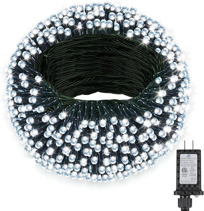 Extra Long 264Ft 800 LED Christmas Lights with Timer, Green Wire Fairy Starry String Lights Plug in, 8 Modes and Memory, forIndoor Outdoor Xmas Tree Wedding Party Decoration,Cool White