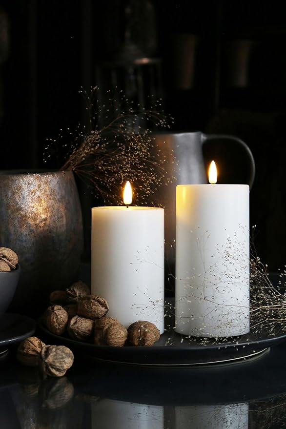 Abbott Collection Wax LED Flameless Pillar Candle - White (3x4 H)