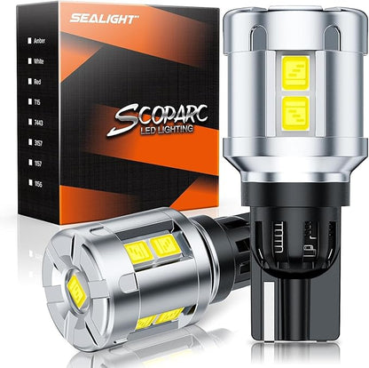 SEALIGHT 912 921 LED Bulbs, 921 LED Reverse Lights Bulbs Super Bright 6500K White 600% Brighter for 906 904 922 W16W T15 LED Backup light Canbus Error Free Plug and Play, Pack of 2