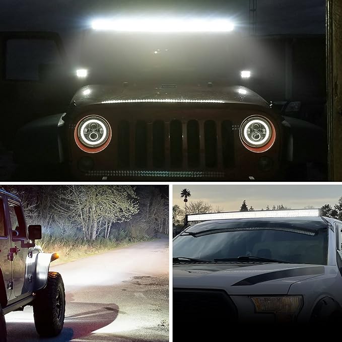 Nilight 50 Inch LED Light Bar Curved Triple Row Spot Flood Combo Work Lights 384 LED Chips High Power Driving Lighting Off Road Lights for Trucks SUV UTV ATV Truck 4x4 Boat