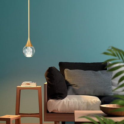 3-Pendant Lights Kitchen Island, Brass Gold Globe Crystal Ceiling Hanging Light Fxitures, LED Light Fixtures Metal Rod Ceiling Glass Pendant Lighting for Kitchen Island Dining Room Bar