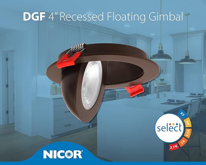 NICOR Lighting DGF43120SRDOB DGF4(v3) Canless Downlight, 4 Inches, Oil-Rubbed Bronze