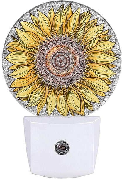 EKOBLA Sunflower Plug-in Night Light, Boho Yellow Floral LED Nightlight with Dusk to Dawn Sensor, Gift for Women, Mom & Grandma
