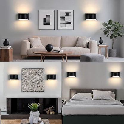 Black Modern LED Wall Sconce (with G9 Bulbs) Hardwired Indoor Wall Lights Set of 2 Up and Down Wall Mount Lamps for Hallways, Bedrooms, Hallways, Living Room 3000K Warm White