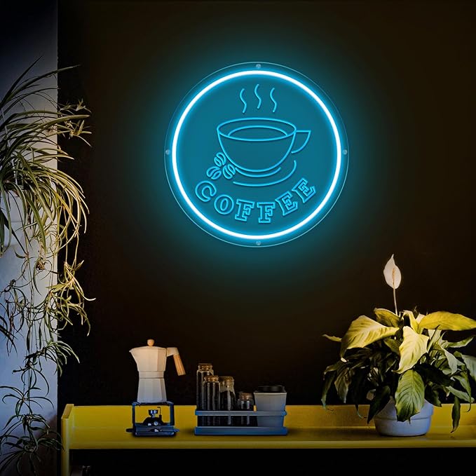Coffee Neon Sign Coffee Bar Decor Dimming Coffee Sign or Restaurant Coffee Shop Cafe Bar Beer Pub Store Ad Window Display LED Coffee cup Kitchen Bedroom Man Cave Home Birthday Party