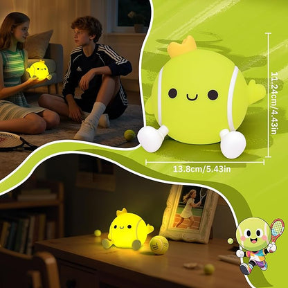 Attivolife Tennis Night Light, Tennis Ball Gifts for Kids, Rechargeable Nursery Bedroom Table Decor Dimmable LED Touch Lamp, Birthday Graduation Christmas Gift for Baby Boy Girl Teen Adult Athlete