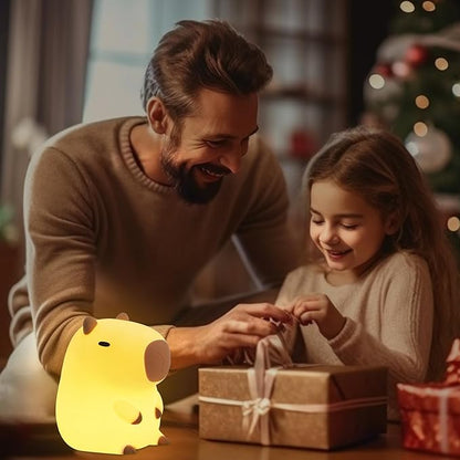 YuanDian Capybara Night Light - Adorable Silicone Lamp for Kids, Babies, Adults | Cute Capybara Gift, Nursery Bedroom Decor