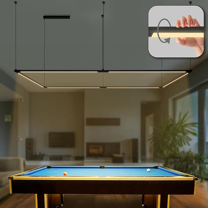 Solvita Professional LED Billiard & Pool Table Lights, Non-Flickering & Evenly Distributed Light Source, Adjustable Height & 360° Rotatable Light Angle - Bright White 3000K (49.6 x 98.5 inch)
