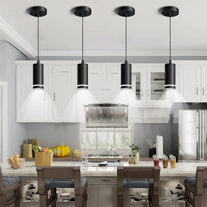 OKELI Mini Pendant Light, Black Modern Pendant Light Fixtures, LED Pendant Lighting for Kitchen Island, COB Lamp Bead, ETL,12W(3 Pack)