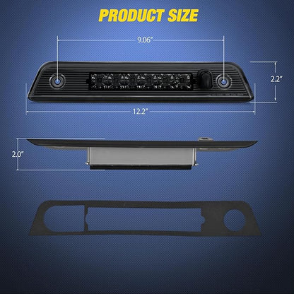 Nilight Third Brake Light Tail High Mount 3rd Stop Lights Smoked Lens Compatible with Jeep Liberty 2008 2009 2010 2011 2012 Van SUV Rear Center Cab Lamp