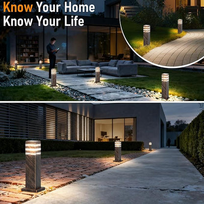 SLAWA 15In Pathway Lights Bronze E26 Outdoor Landscape Path Lights Die-Casted Aluminum Walkway Lights Modern Landscape Sideway Lighting IP65 Waterproof Patio Porch Exterior Floor Lamp with Bulbs