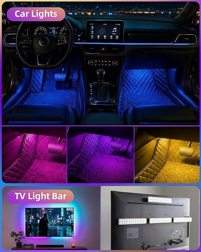 EZVALO 80 RGB Color Changing Under Cabinet Lighting Wireless, 1800mAh Rechargeable Shelf Lights, Magnetic, Timer & Dimmable Bar Light with Remote for Kitchen, Display Case, Cabinet, 6Pack