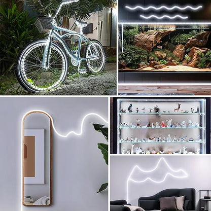 echosari Strip Lights USB 5V, 9.8Ft 180 LED Strip Lights 2835 SMD Super Bright with Self-Adhesive DIY for Cabinet Photo Frames Desks Monitor Shelves Decor (Cool White)