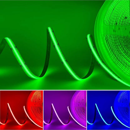 GIDEALED 24V COB RGB LED Strip Light 32.8ft,16 Million RGB Colors Changing,High Density 6720 LEDs Flexible COB LED Strip Light DC 24V for Bedroom Decoration (Without LED Controller&24V Power Supply)