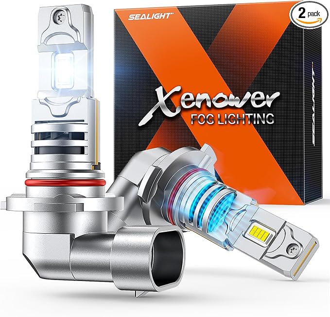 SEALIGHT H10 9145 9140 LED Fog Light Bulbs, 18000Lumen 1000% Super Bright 6500K Cool White, 1:1 Mini Size H10 LED Fog Lights, Plug and Play for Car, Powersports, ATV/UTV, IP68 Waterproof, Pack of 2