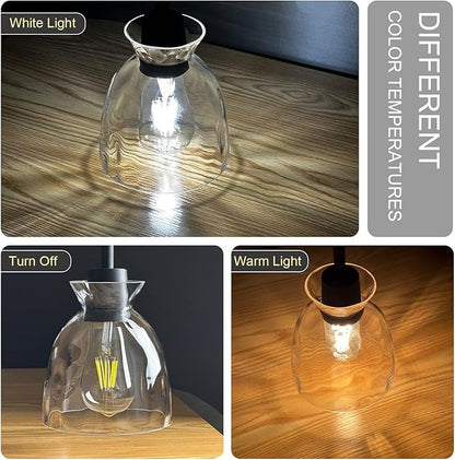 Pendant Light Over Sink with Industrial Hammered Glass Farmhouse Hanging Ceiling Light Adjustable Cord for Kitchen Island Dining Table