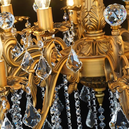Large Crystal Chandeliers Contemporary Chandelier Island Lighting 20 Lights Candle Pendant Ceiling Light Fixture for Living Room Staircase Hallway Entry High Ceilling H50''