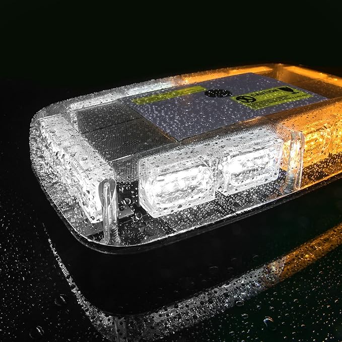 Nilight 12 Inch Roof Top Strobe Lights, 48LED Hazard Light Emergency Safety Warning LED Flashing Light Bar Magnetic Mount, 12V-24V Cars Trucks Tractors Snow Plows Construction