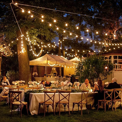 Zuske Outdoor String Lights, 50FT Patio Lights Outdoor Waterproof with 27 Shatterproof G40 Globe Bulb(2 Spare), Connectable Dimmable LED String Lights for Outside Backyard Porch Balcony Party, 2700K
