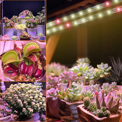 Grow Light Strip Waterproof Grow Lights for Indoor Plants Full Spectrum Plant Grow Lights Indoor with Auto ON/Off Timer White Red 120 LEDs Sunlike Grow Lamp for Plant Light for Indoor Plants (2)