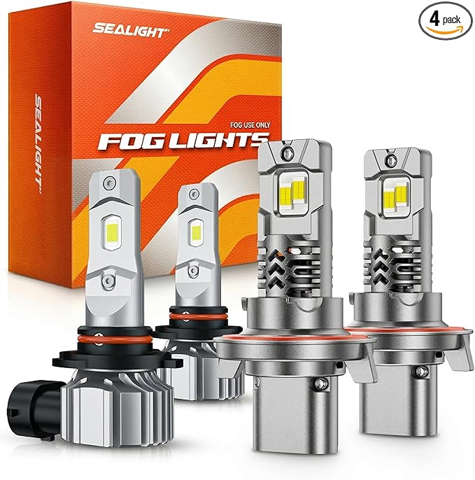 SEALIGHT H13/9008 + H10/9140 LED Bulbs Combo for Ford F-150 (2004-2014), 68000 Lumens Super Bright, Direct Halogen Replacement
