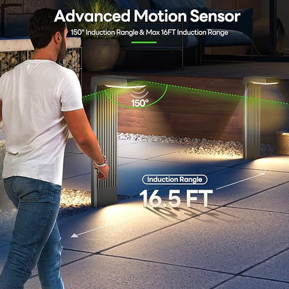 COXSENI Solar Lights Outdoor Pathway, 6Pack Motion Sensor Solar Pathway Lights, 2 Colors Adjustable & 3 Working Modes, IP65 Waterproof Outdoor Landscape Lighting for Garden Yard Driveway Walkway Lawn