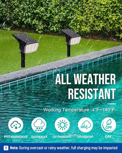 AUDERWIN Solar Spot Lights Outdoor 63 LED 3 Lighting,Waterproof IP65 Modes Spotlights for Outside House Yard Garden Landscape Lights 4 Pack (Natural Light)