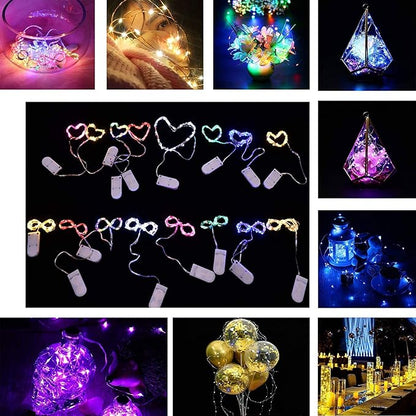 VOOKRY 8 Pack 30 LED Fairy Lights Battery Operated-10 ft Mini Copper Wire String Lights Firefly Starry Moon Lights for DIY Crafts Wedding Party Table Centerpieces Bedroom Costume Christmas(Multicolor)