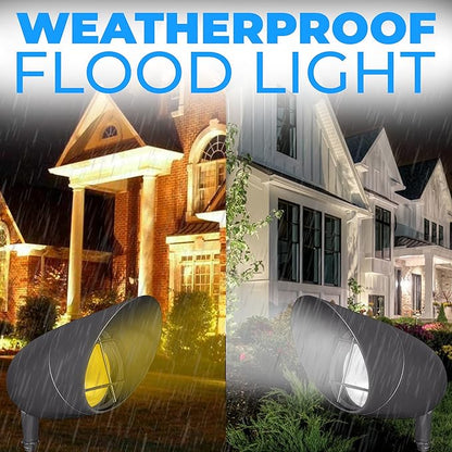 1-Light Landscape Flood Light Fixture - 150W Non-Dimmable Halogen - Outdoor Ceiling Mount - Dark Bronze; OL-66362