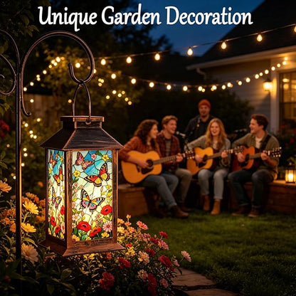 Butterfly Solar Lanterns Outdoor Waterproof Garden Decor,Hanging Solar Lights Bird Decorative,Mothers Day Gifts for Women Mom Birthday Gifts Ideas for Yard Patio Lawn Tabletop Landscape Walkway