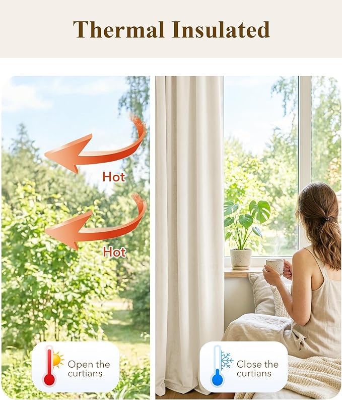 StangH Ivory White Velvet Curtains 90 inches 2 Panels - Cream White Thermal Insulated Contemporary Minimalist Home Decor Back Tab Rod Pocket Design for Bedroom/Living Room/Guestroom,W52 x L90
