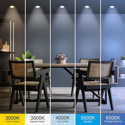 Feit Electric 15in Round Flat Panel LED Ceiling Fixture, 5 Selectable Color Temperatures (3000K-6500K), Ultra-Slim Design, Dimmable, 1650 Lumens, 50,000-Hour Lifetime, 74212/6WY