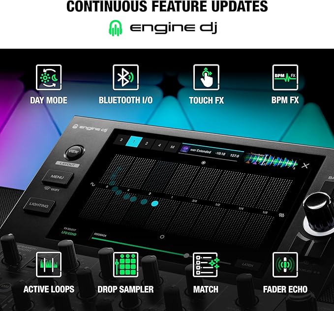 Denon DJ SC Live 4 DJ Controller and DMX Lighting Controller for Live Music, DJ sets, Events, Music production