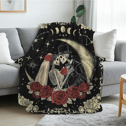 Valentine's Day Gifts for Women Men,Anniversary Blanket Gifts for Boyfriend Girlfriend, Romantic Gift for Wedding, Skull Blanket Gifts, Birthday Gifts for Wife, Husband, Couples Gift for Her Him 50x60