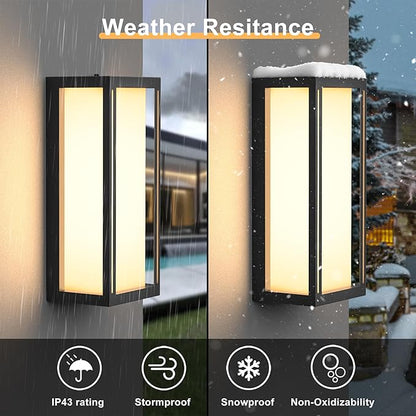 𝟐𝟎.𝟓-𝐈𝐍𝐂𝐇 Dusk to Dawn Outdoor Wall Lights, Large Size Waterproof Patio Lanterns, LED Exterior Light Fixture Wall Mount Lantern Sconce, Black Outdoor Wall Sconces for Front Door Porch