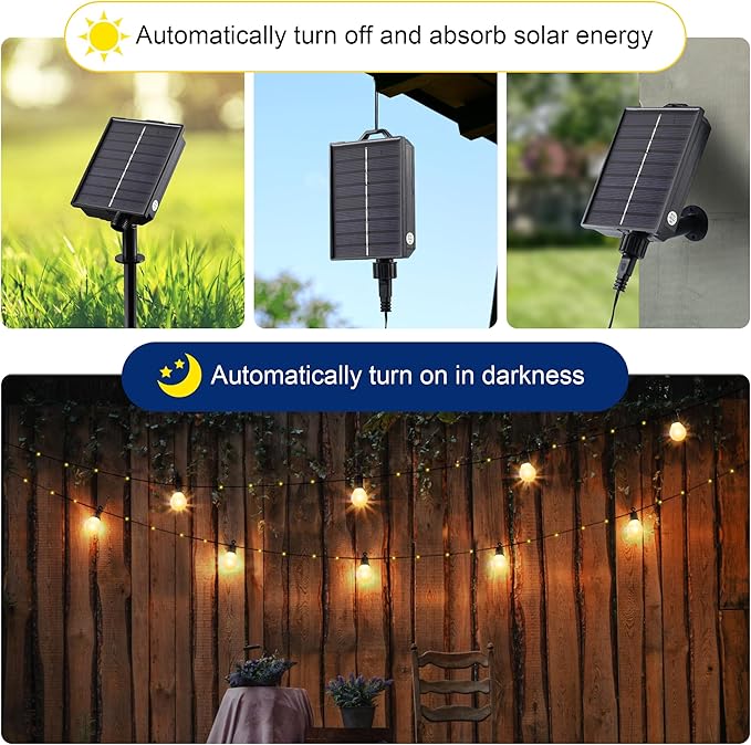 Solar String Lights Outdoor with Remote Waterproof 33 Feet 100 LED Solar Patio Lights USB Rechargeable 8 Light Modes Solar Powered String Lights for Garden Christmas Party Decor