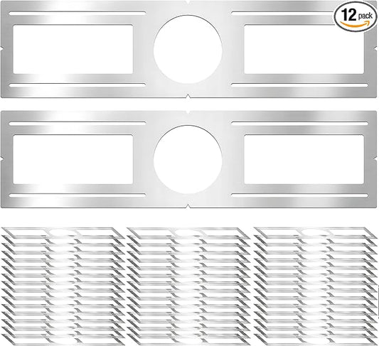 New Construction Mounting Plate, 4 Inch, LED Recessed Lighting Housing Kits, Flat Steel Rough in Bracket Fixture for LED Light Bar, 12PC Shallow Recessed Lighting Housing Plate