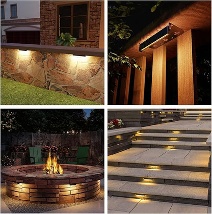 12 Pack 7 Inch Retaining Wall Lights, 5W LED Hardscape Lighting 12V AC/DC Low Voltage Step Lights Outdoor, 2700K Soft White IP65 Waterproof Landscape Lighting for Patio Walls Stairs, ETL