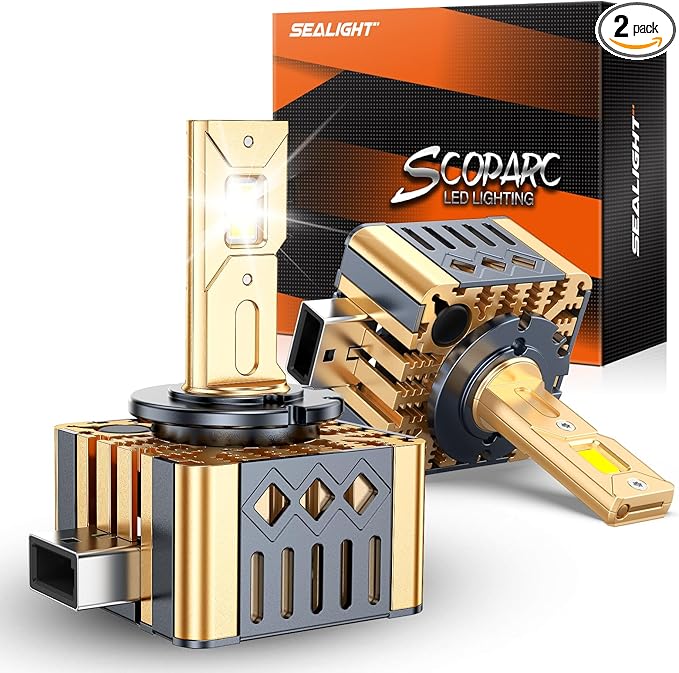 SEALIGHT D3S Bulbs, 6500K Cool White HID Bulbs, 0.01S Instant Start 1:1 D3S Original HID Replacement 66340 42403 42302 Plug and Play Pack of 2