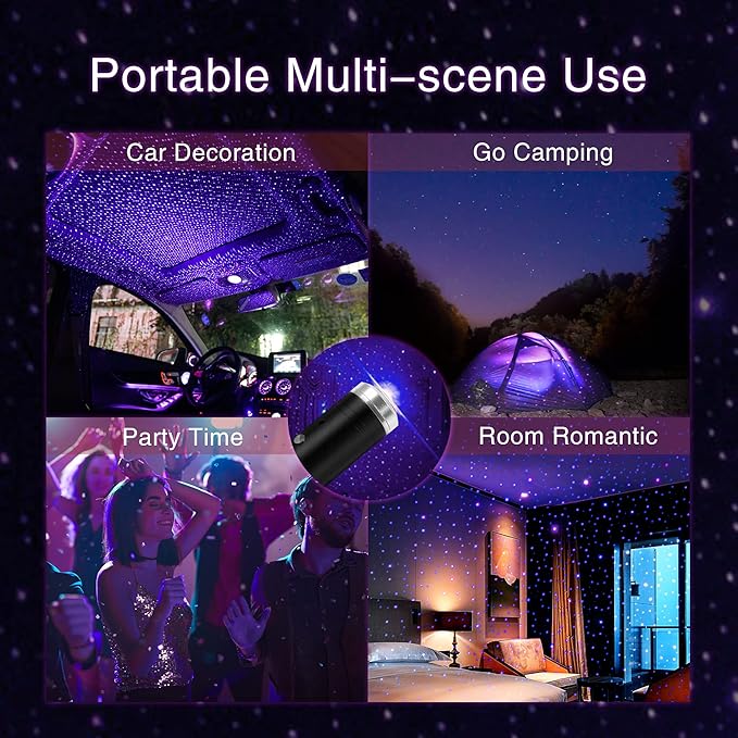 Voice-Activate Star Projector Night Light, Car Accessories Interior Aesthetic for Women and Men, 5 Light Modes Car LED Lights Interior, Romantic LED Lights for Car, Car Decor, Room Decor, Home Décor