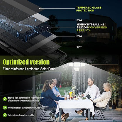 daphino 3000LM Solar Lights Outdoor with Motion Sensor,4 Head 270° Wide Angle Street Area Lights,IP65 Waterproof Security Lighting with 3 Modes(Remote,2 Pcs)