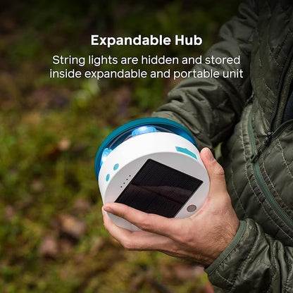 BioLite Solar String Rechargeable, Solar String Lights for Camping, Patio, and Travel, 18-Foot, Color