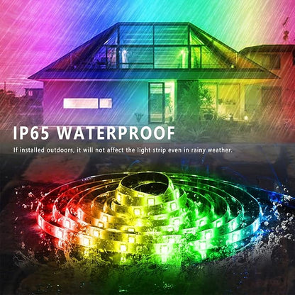 Ledagic 200ft Outdoor Led Strip Lights Waterproof, Ip68 Outside Led Light Strip Waterproof with Remote and App Control, Exterior Led Rope Lights Music Syne RGB Strip Lights for House Decor(2 * 100ft)