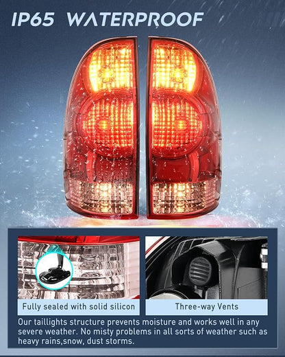 Nilight Taillight Assembly Compatible with 2005 2006 2007 2008 2009 2010 2011 2012 2013 2014 2015 Toyota Tacoma Rear Tail Light Lamp Replacement OE Style Driver Side and Passenger Side