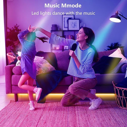 Ledagic Led Lights for Bedroom 100ft (1 Rolls of 100ft) Music Sync Color Changing Led Strip Lights with 60 Key Remote and App Control RGB Led Light Strip for Home Party Room Decoration