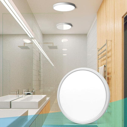 LightingWill 7 Inch LED Flush Mount Ceiling Light Fixture, 5000K Daylight White, 1500LM, 12W, Flat Modern Round Lighting Fixture, 120W Equivalent White Ceiling Lamp for Kitchens, Bedrooms.etc.