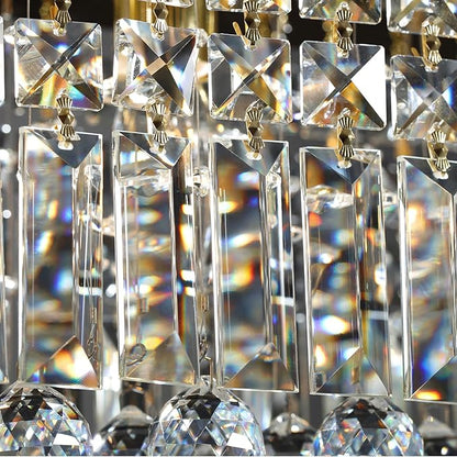 59-inch Modern Crystal Chandelier,13-Light K9 Crystal Rectangle Chandelier for Dining Room,Kitchen Island Adjustable Hanging Pendant Light Fixture,Chrome Finish