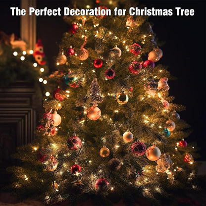 ASENEK Christmas Lights 33FT 100 LED 8 Modes with Timer Connectable Decorative String Lights for Xmas Tree Patio Party Warm White
