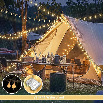 JMEXSUSS Globe Battery Operated Christmas Lights Indoor, 100 LED Battery Powered String Lights Outdoor Waterproof, 33ft Christmas String Light with Remote Timer for Bedroom Camping Decor, Warm White